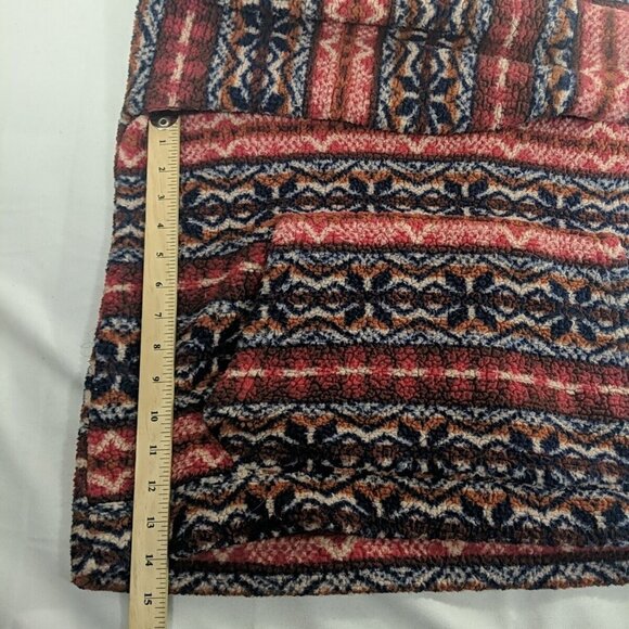 American Eagle Fleece Aztec 1/4 Zip Collar Sweater Pullover XS Multicolor Orange - Picture 11 of 11